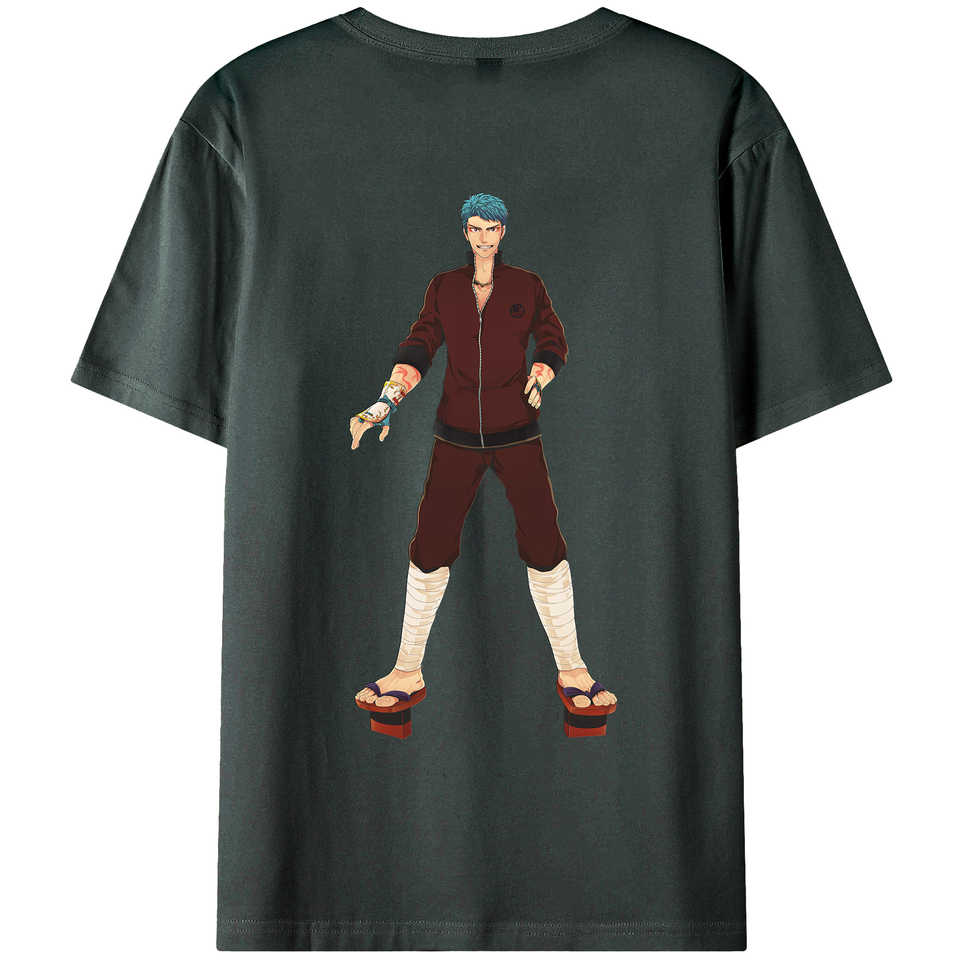 （画像用） 刀剣乱舞 Touken Ranbu 綿100％ メンズ半袖Tシャツ（バックプリント） 通気性